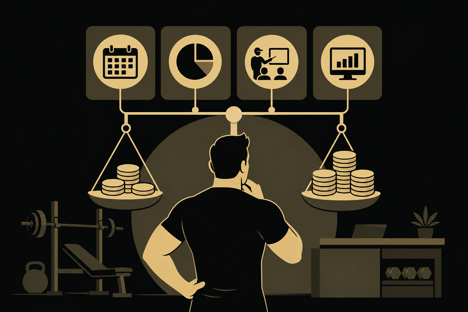 Gym owner comparing marketing agency pricing models